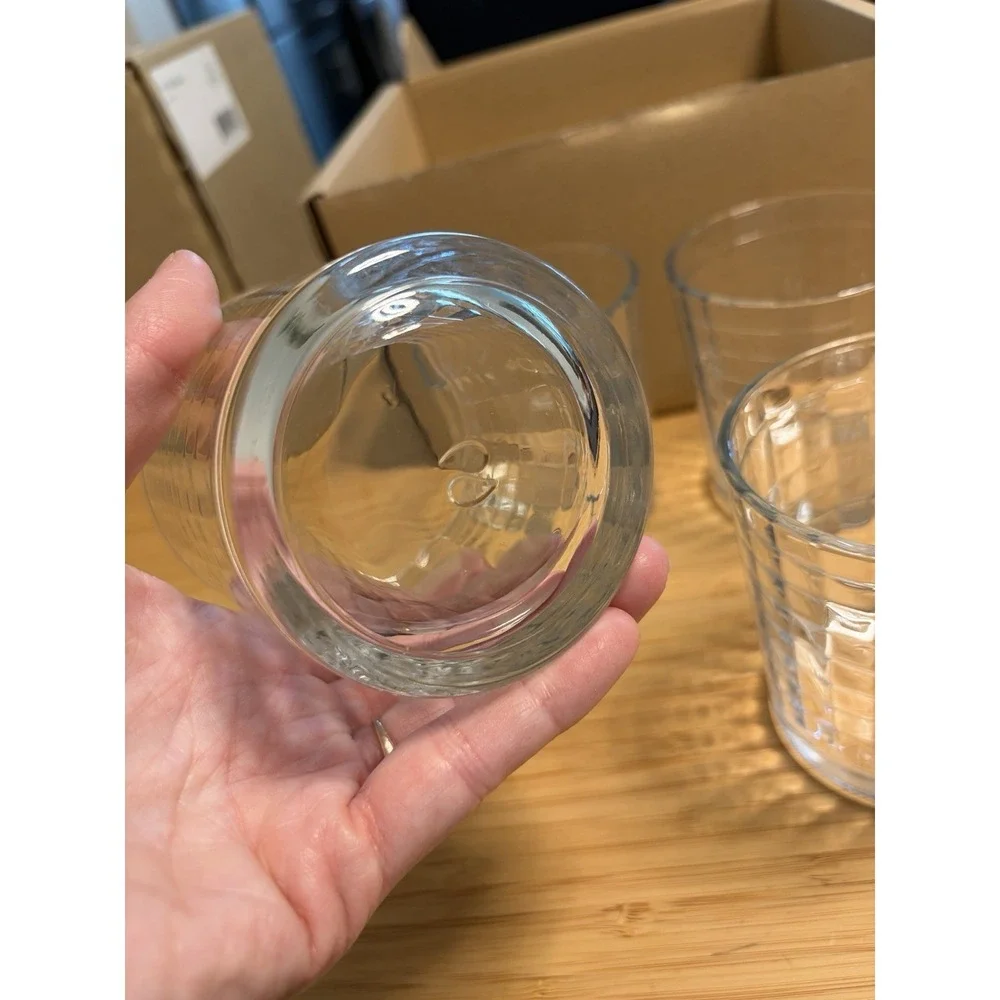 4 Circleware Optic Block Whisky Double Old Fashioned 9oz Glasses Retro MCM